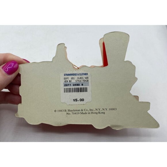 Vintage Train Christmas Decor Lot 1983 Shackman Container with 5 mini trains Toy - Picture 8 of 16